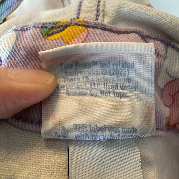 Care Bears Women’s S Overall Shorts Purple Denim Bib Shortalls Cartoon Graphic - Picture 10 of 11